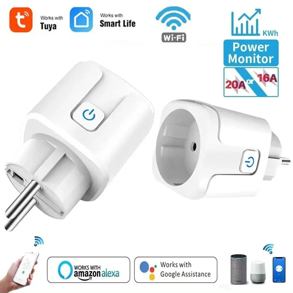 Tuya Smart Plug WiFi Smart Socket EU 16A/20A With Power Monitoring