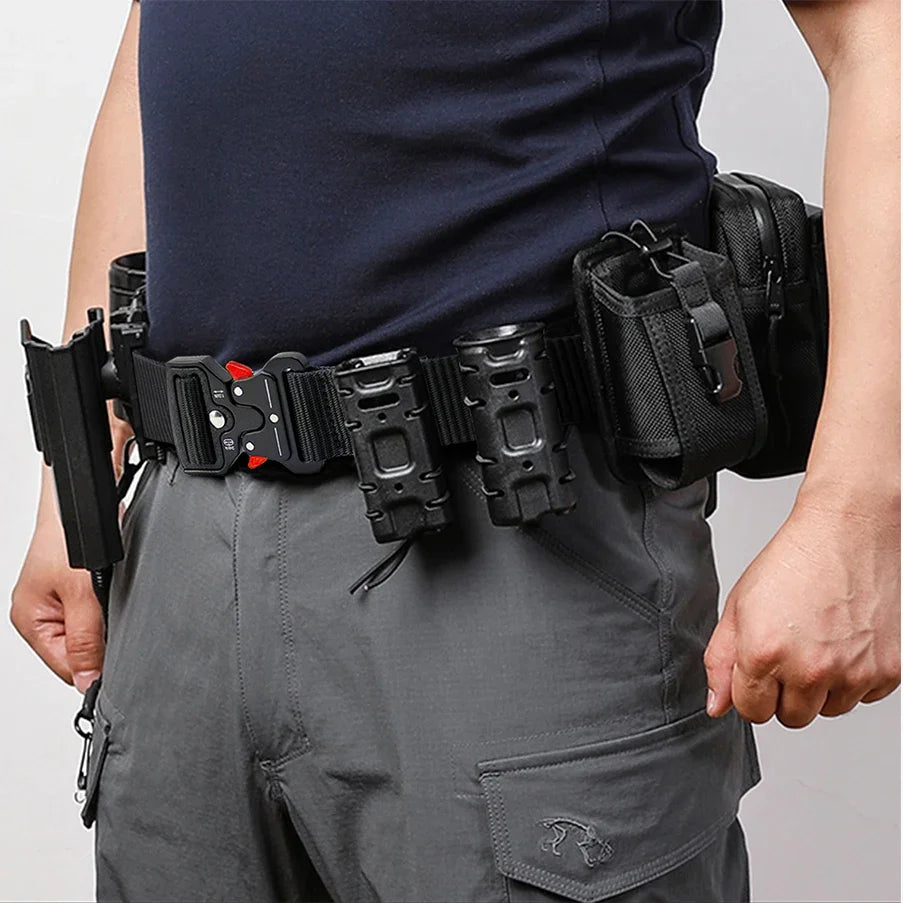 125cm Men's Belt Outdoor Hunting Multifunctional Belt Buckle