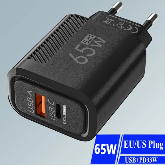 Total 65W GaN Charger USB PD Fast Charging High Speed Type C Quick