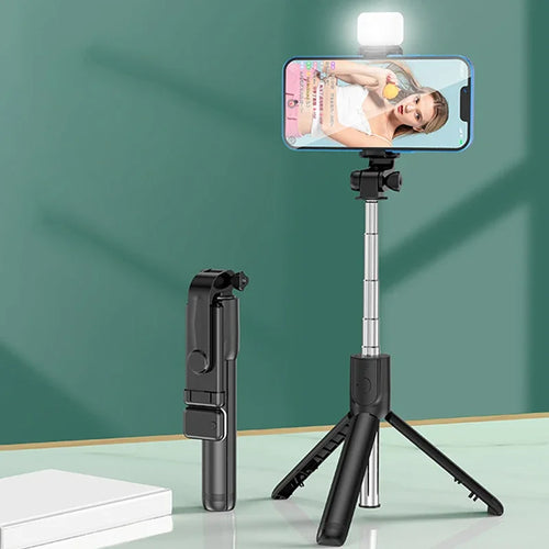 Wireless Selfie Stick Tripod Stand with Light Bluetooth Remote