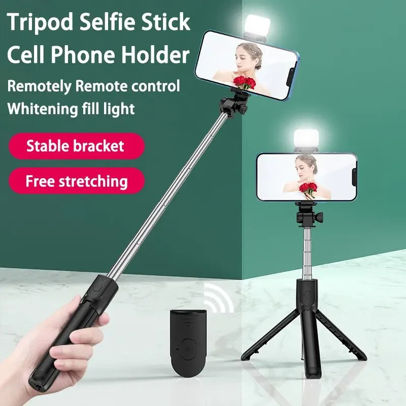 Wireless Selfie Stick Tripod Stand with Light Bluetooth Remote