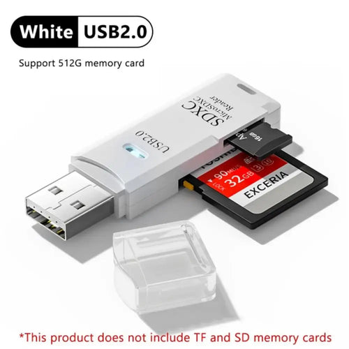 Multi Functional 2-in-1 High-speed USB 3.0/2.0 Card Reader Supports