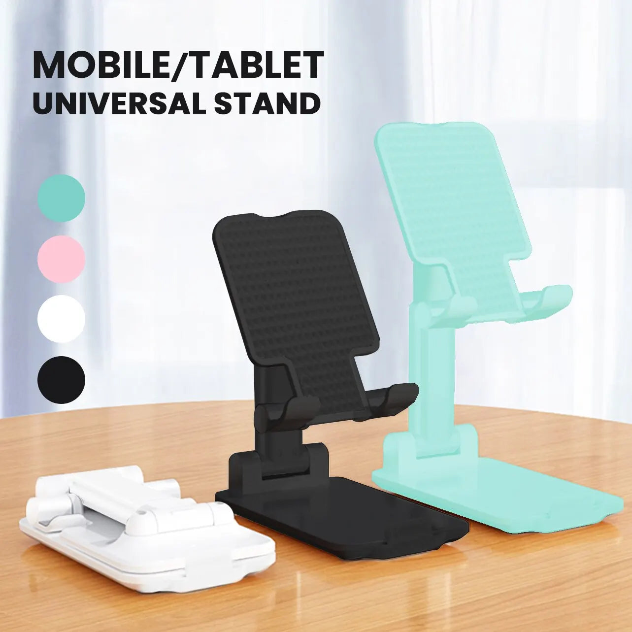 Foldable Phone Stand Adjustable Angle And Height With Silicone Pad