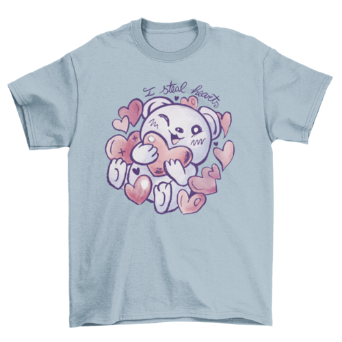 Bear with hearts valentines day t-shirt