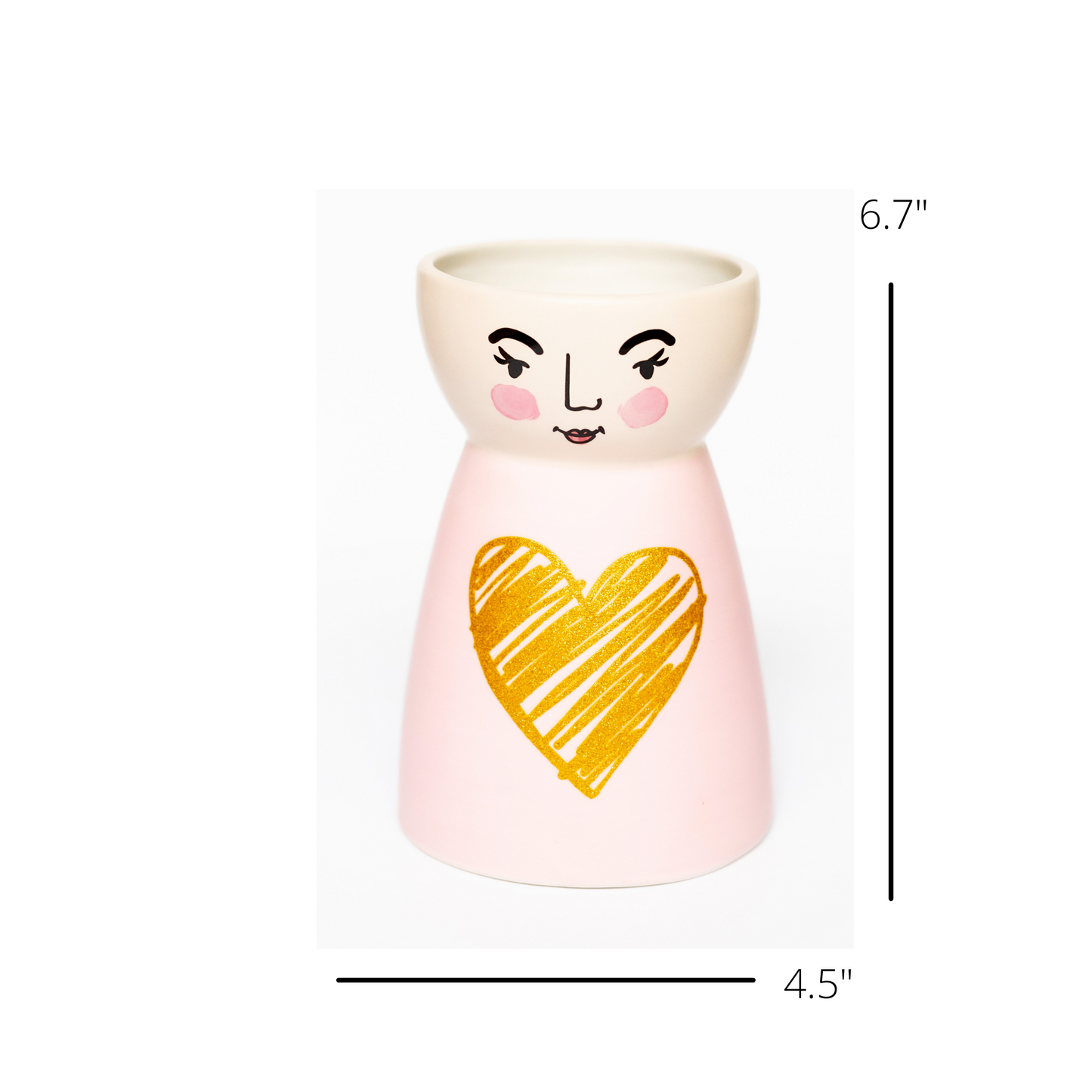 Ceramic Face Vase- Love Heart