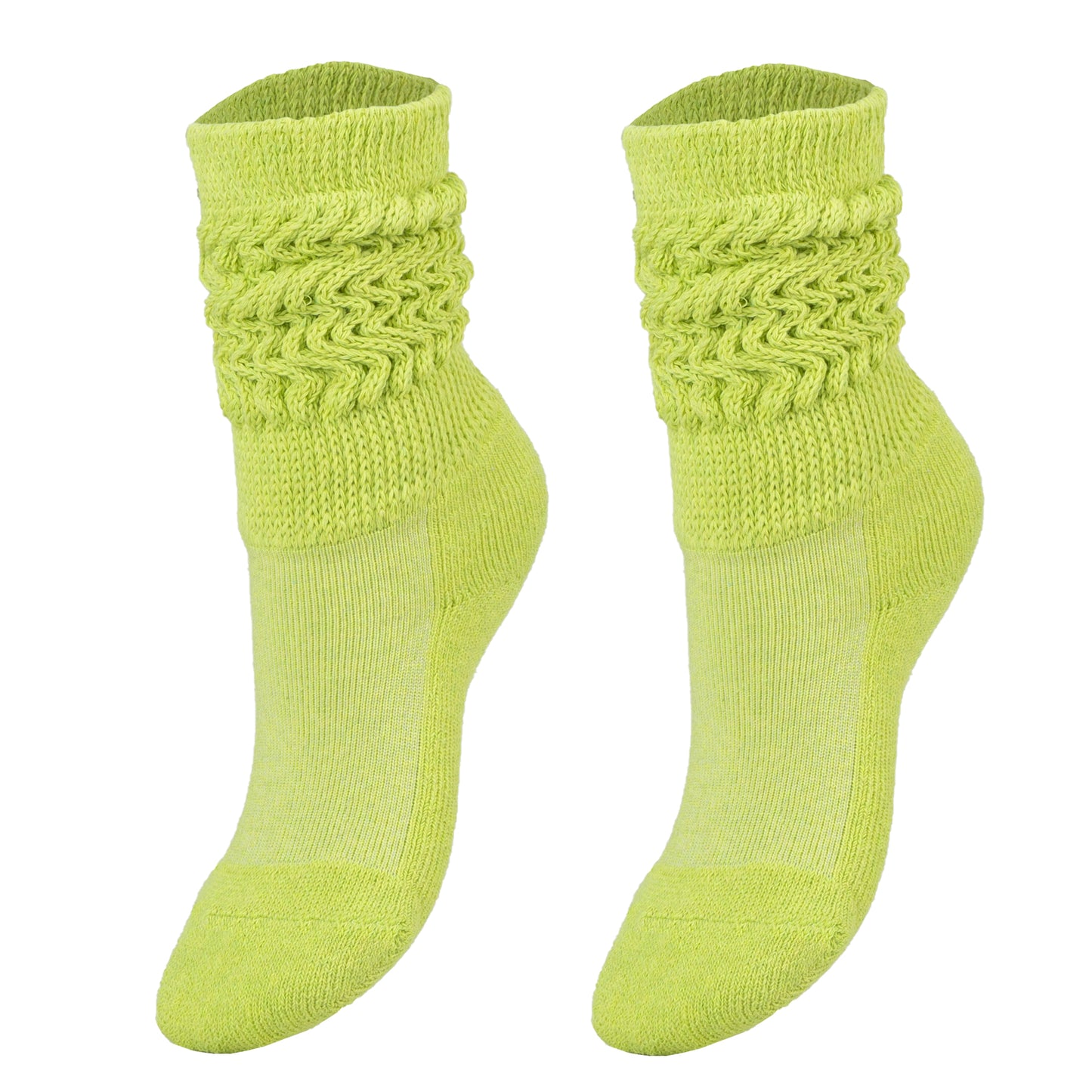 Light Green Kids Slouch Socks Knee High Cotton Scrunch Socks 1 Pair