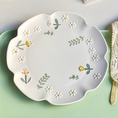 HandPainted Vintage Little Daisy Ceramic Bowl  Plate Set