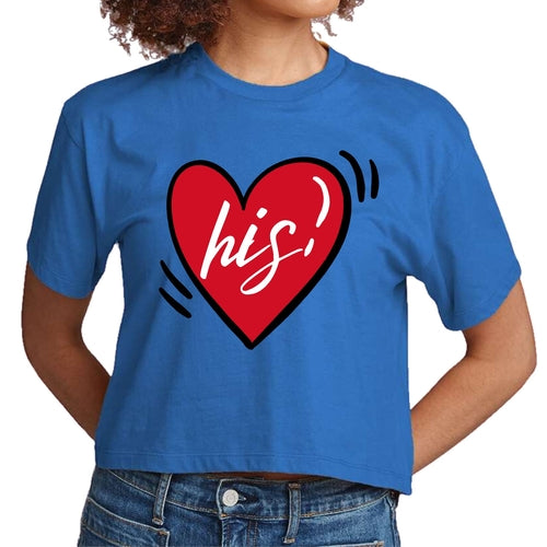 Womens Cropped Graphic T-shirt - Say it Soul His Heart - Couples